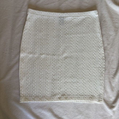 Shein white knitted skirt, XS