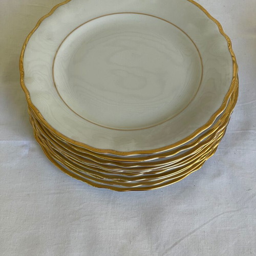 Gebruder Benedikt set of 18 used dessert plates porcelain antique