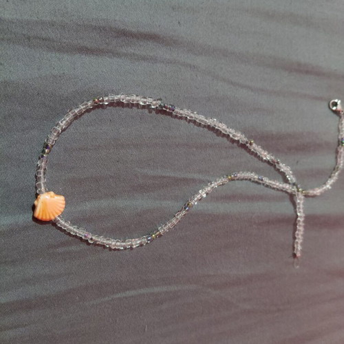 Summer necklace with shell, handmade