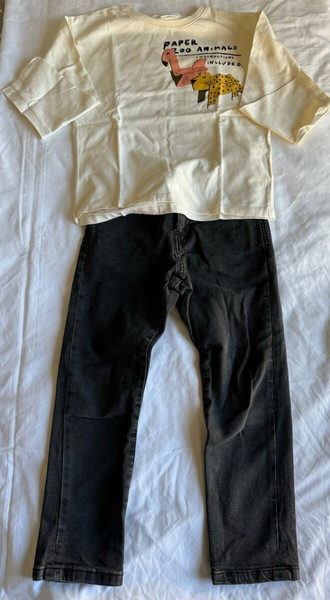 ZARA set μακρυμανικη μπλούζα και τζιν