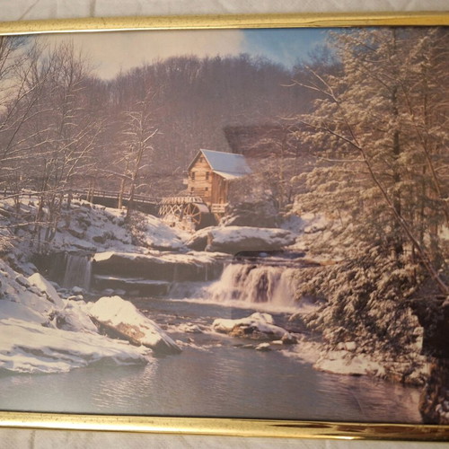 Vintage frames used, set of 2 with gold frame