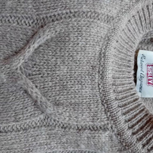 Sisley sweater like new, pure new wool, beige