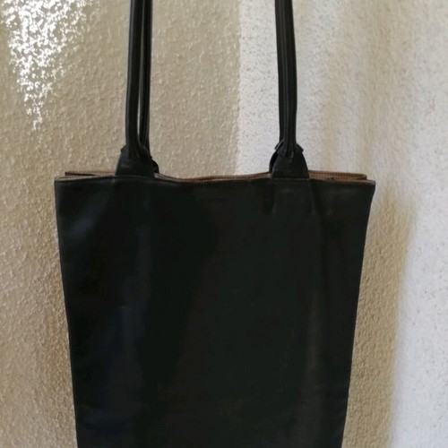 Fausto Santini leather shoulder bag used, black
