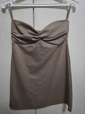 Mini strapless dress beige, like new, Benissimo