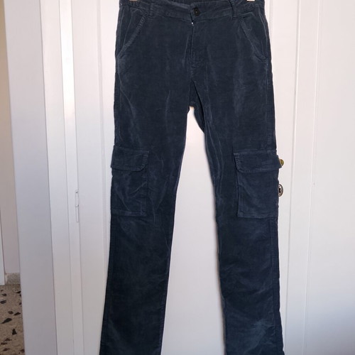 Mustard cargo pants for teens 13-14, like new, blue-gray corduroy