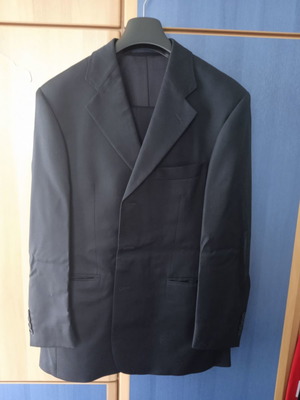 Men's suit used, dark blue, summer fabric, size 48