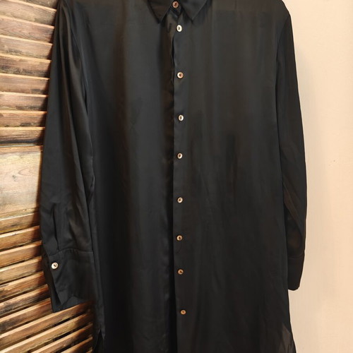 Zara satin long black shirt like new, size XS