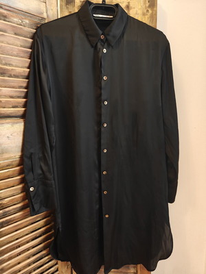 Zara satin long black shirt like new, size XS