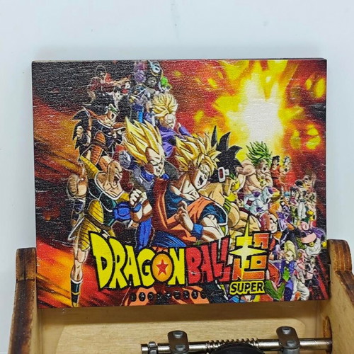 Dragon Ball Super music box like new, wooden with anime characters