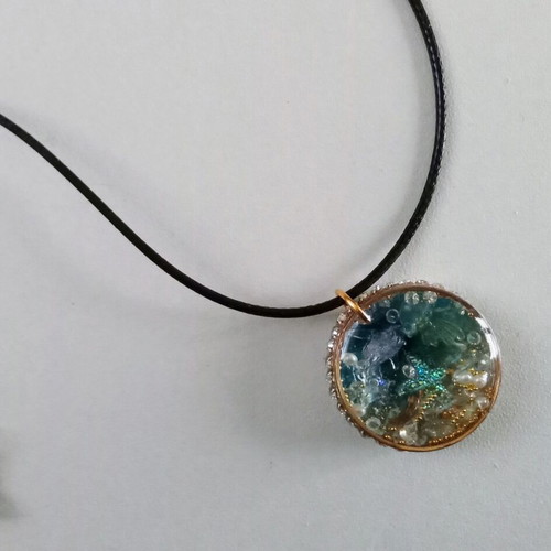 Handmade Mermaid Necklace 2in1 new, blue and gold