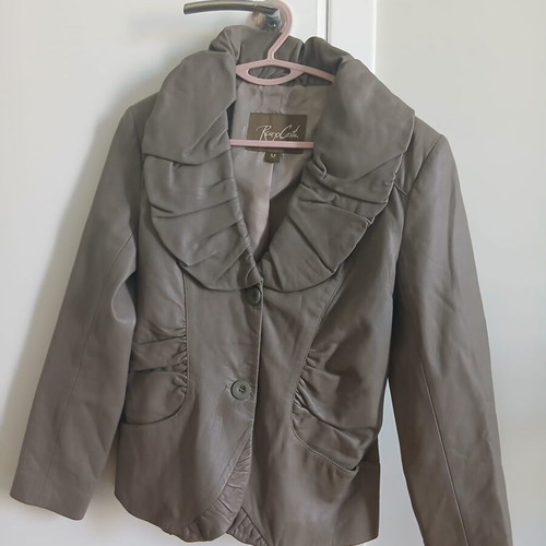 Leather jacket Reup Corta gray, medium size, like new