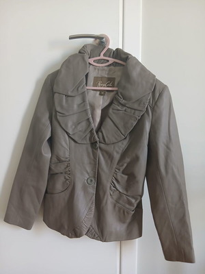 Leather jacket Reup Corta gray, medium size, like new