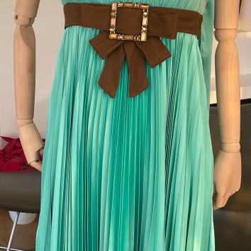 Carlo Pignatelli Haute Couture pleated evening dress new size 44