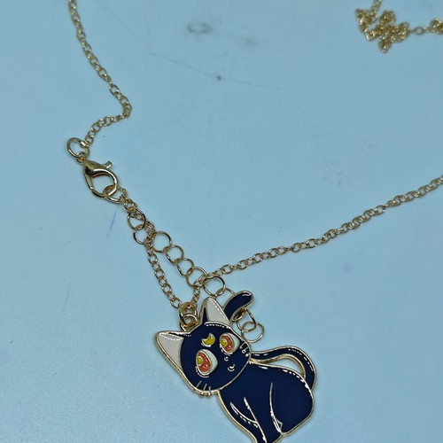Sailor Moon Luna necklace with enamel like new