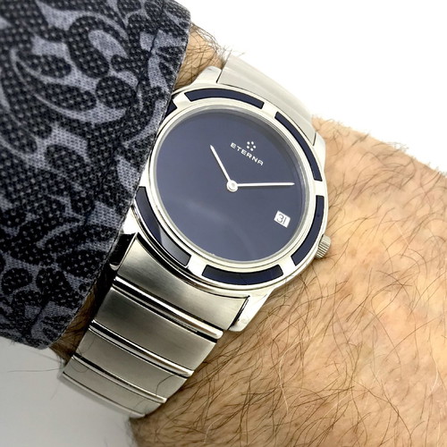Eterna watch new unisex with blue-black dial and sapphire crystal