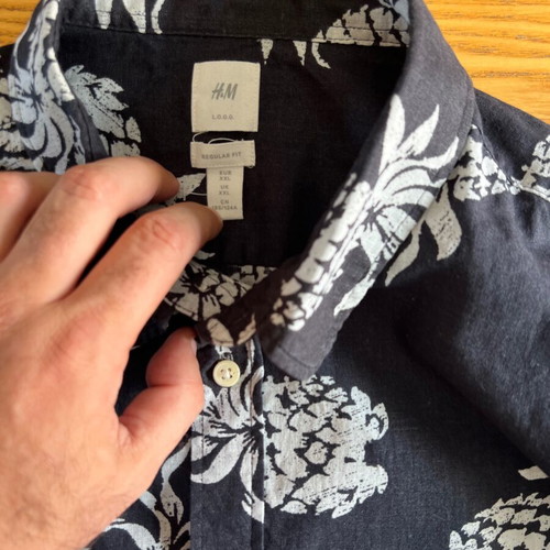 H&M men's linen shirt with pineapple print XXL