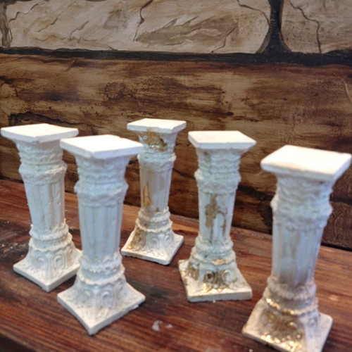 Decorative Doric columns made of cement, new, height 12 cm