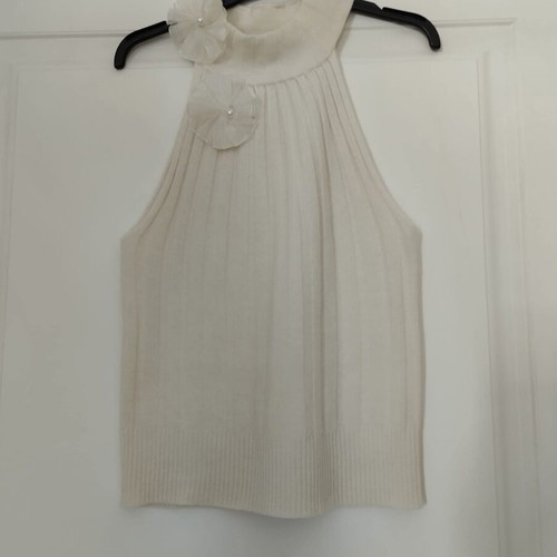 Vintage short-sleeve knit top Fullah Sugar like new, one size S/M, ecru