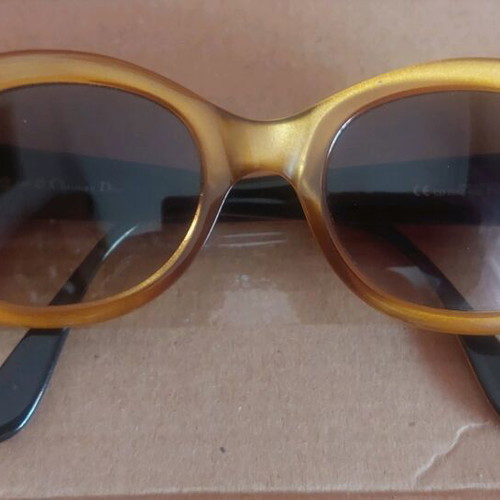 Christian Dior sunglasses used, vintage, black and yellow