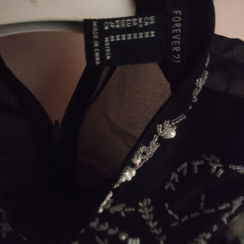 Forever 21 top new with pearls, size M, black