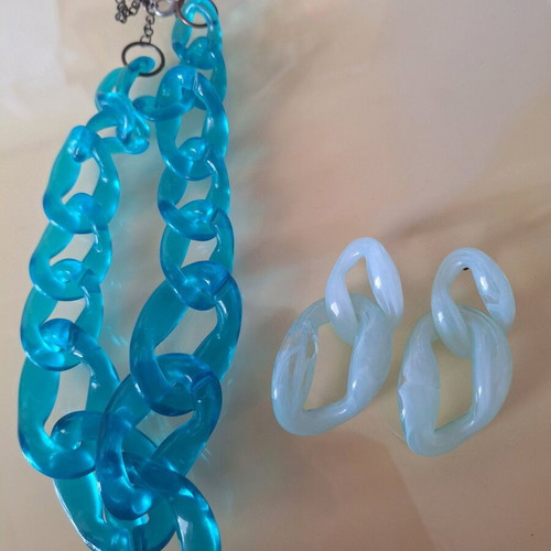 Summer set earrings with necklace like new