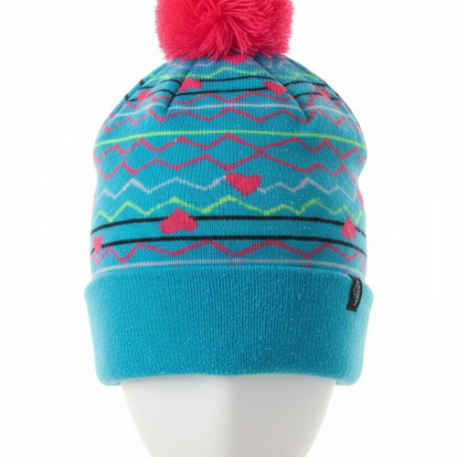 Mc Kinley children's hat turquoise with pompom like new