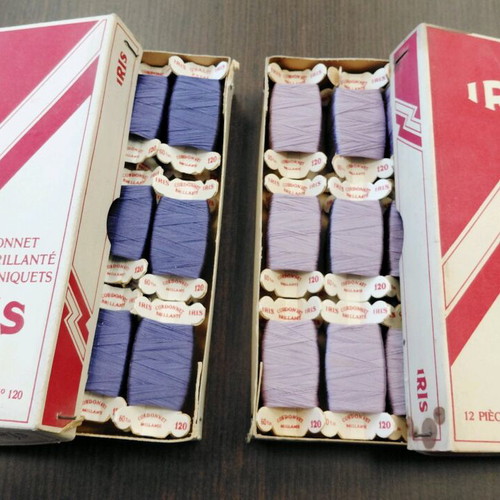 Vintage IRIS thread boxes 1960s like new, 2 pcs