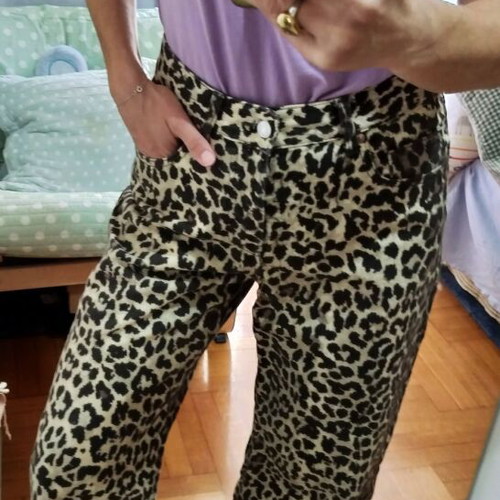 H&M leopard jean like new, brown and beige, size S