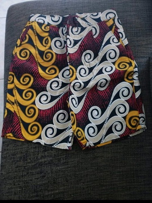 African handmade bermudas new, size S-M, multicolored