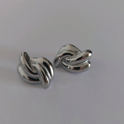 Stud earrings new, stainless steel, silver color