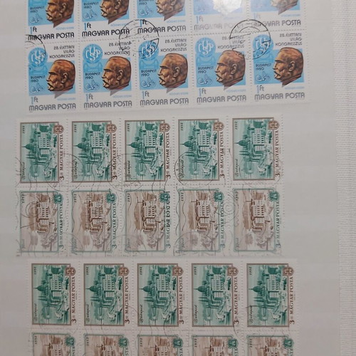 Blue Stamp Album used, 10 pages with varied thematic blocks