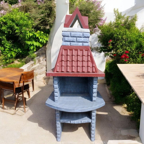 Carmen Concrete Barbecue Gray and White New