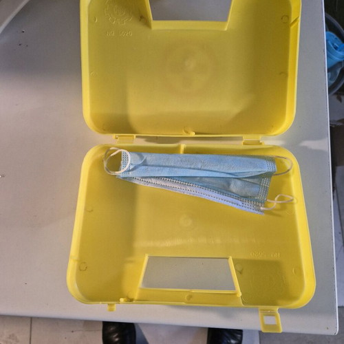 First Aid Kit case like new, yellow durable hard case