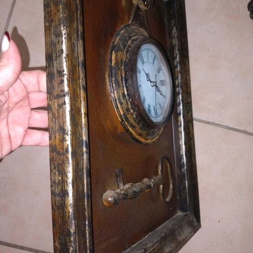 Vintage metal wall clock frame analog used