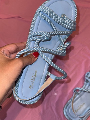 Rope Sandals like new, size 40, blue flat design