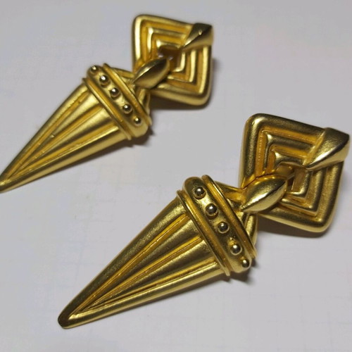 Geometric metal women's earrings used