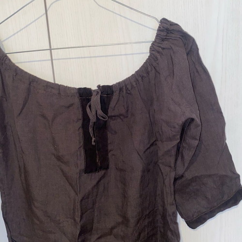 Linen women's dresses like new, white with pockets and brown