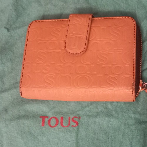 Tous leather wallet used, beige