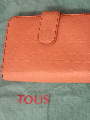 Tous leather wallet used, beige
