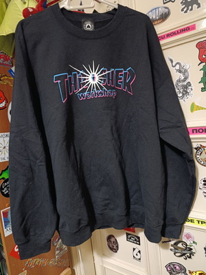 Thrasher x Alien Workshop φούτερ crewneck μέγεθος XL καινούργιο, μαύρο