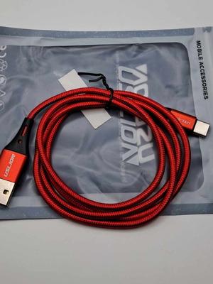 Καλώδιο Τύπου C Nylon Πλεγμένο 1μ Κόκκινο