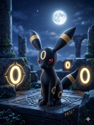 3D figure Pokémon umbreon made to order, 26cm height