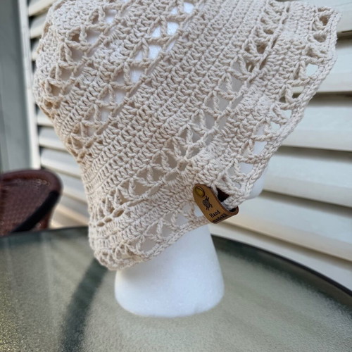 Handmade Crochet Lace Bucket Hat new, cotton summer sun hat