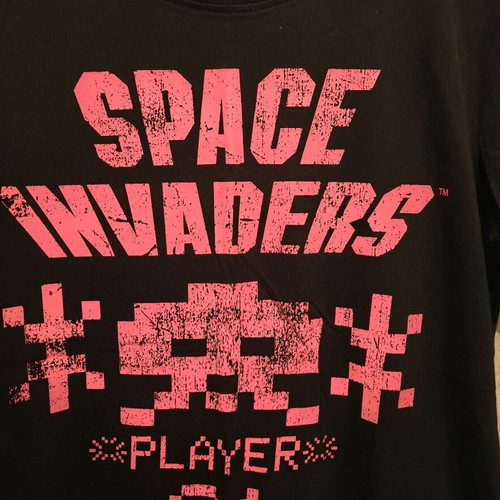 T shirt Space Invaders used, black, size S