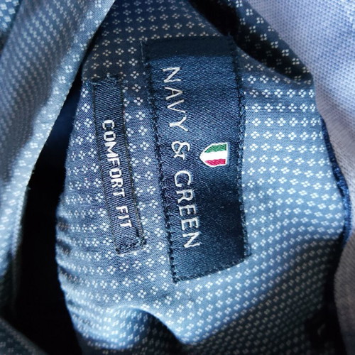 Navy & Green shirt like new, size L, blue