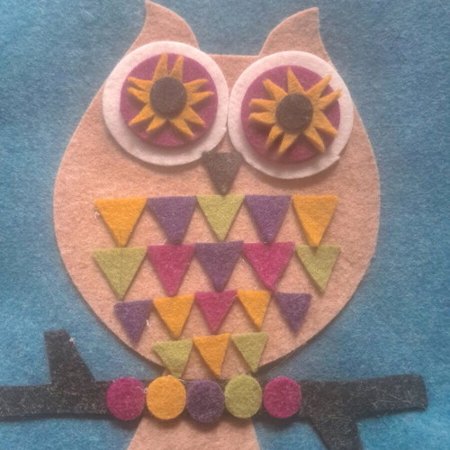 Children's felt bag petrol owl like new, crossbody