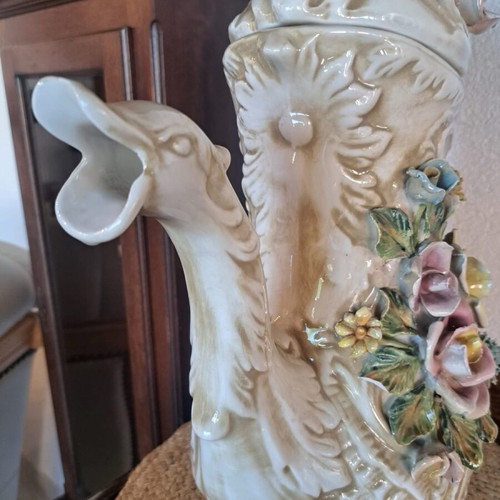 Capodimonte large coffee pot used, 5 liters