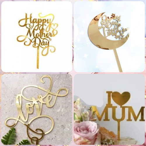 Decorative plexiglass elements new for crafts and cake decoration