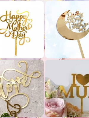 Decorative plexiglass elements new for crafts and cake decoration