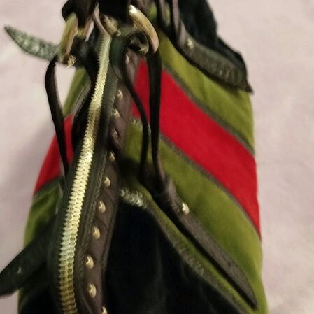 Mazzini vintage leather and velvet handbag like new